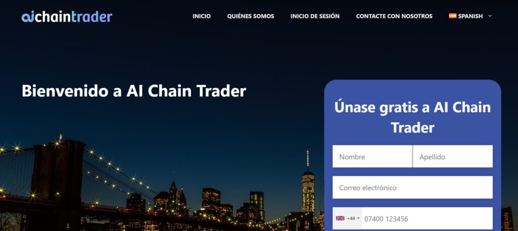 AI Chain Trader website